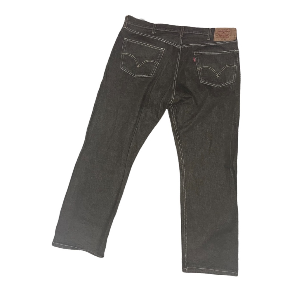 Levis 501XX Mens Dark Wash Regular Straight Button Fly Jeans 42x32 - Picture 3 of 9